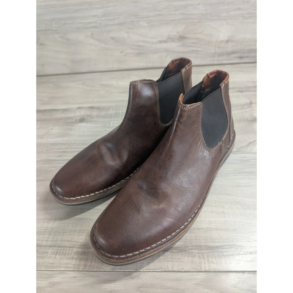 Steve Madden Style P-insist 982 Men Leather Chelsea Ankle Shoes Sz. 12 Pull On